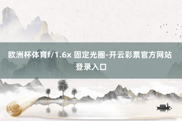 欧洲杯体育f/1.6x 固定光圈-开云彩票官方网站 登录入口