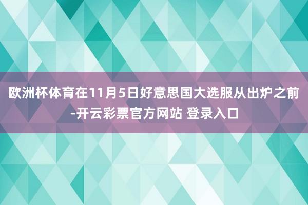欧洲杯体育在11月5日好意思国大选服从出炉之前-开云彩票官方网站 登录入口