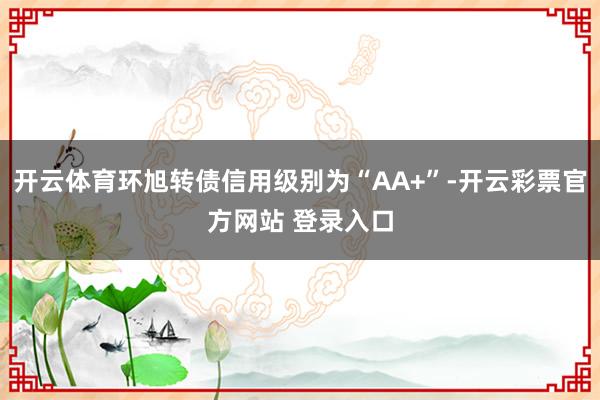 开云体育环旭转债信用级别为“AA+”-开云彩票官方网站 登录入口